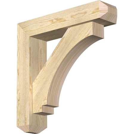 Ekena Millwork Imperial Craftsman Rough Sawn Bracket w/ Offset Brace, Douglas Fir, 6"W x 26"D x 26"H BKT0604X26X26IMP04RDF